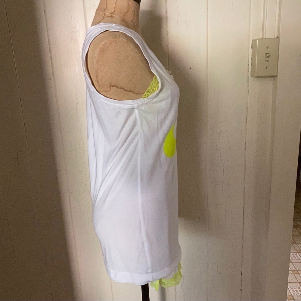 SACAI x NIKE sz S Tank Top White Volt Lace NIKELAB - Picture 8 of 14